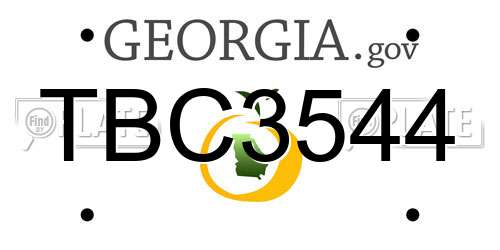 TBC3544 Georgia License Plate