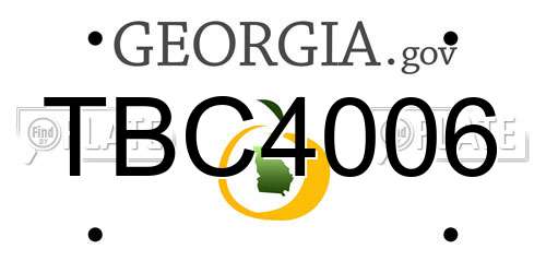 TBC4006 Georgia License Plate