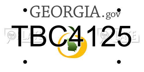 TBC4125 Georgia License Plate