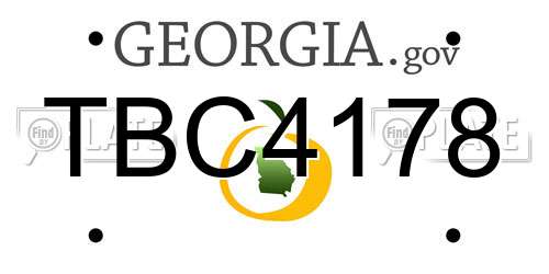 TBC4178 Georgia License Plate