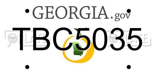 TBC5035 Georgia License Plate