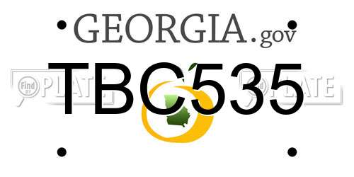 TBC535 Georgia License Plate