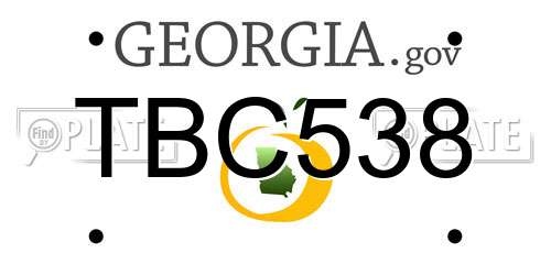 TBC538 Georgia License Plate