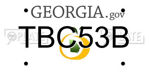 TBC53B Georgia License Plate