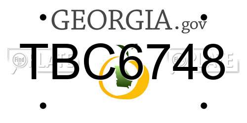 TBC6748 Georgia License Plate