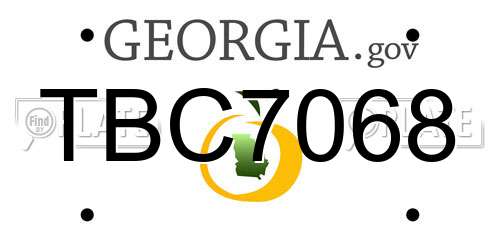 TBC7068 Georgia License Plate