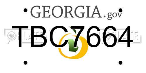 TBC7664 Georgia License Plate