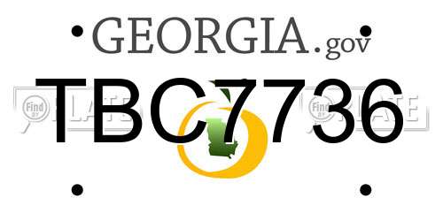 TBC7736 Georgia License Plate