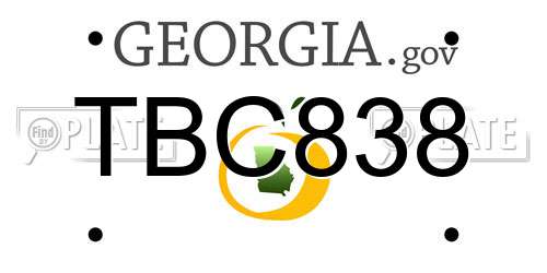 TBC838 Georgia License Plate