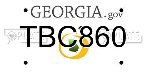 TBC860 Georgia License Plate