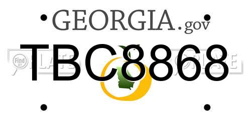 TBC8868 Georgia License Plate