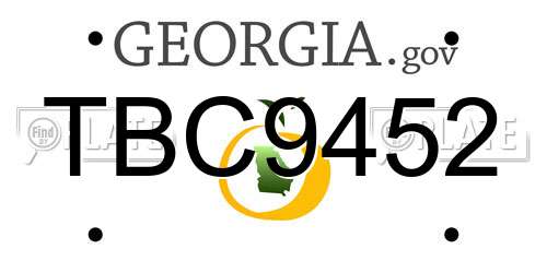 TBC9452 Georgia License Plate
