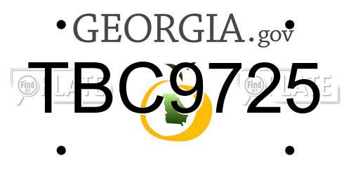 TBC9725 Georgia License Plate