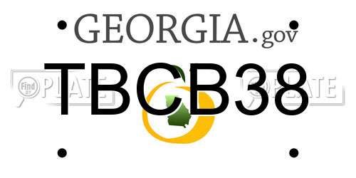 TBCB38 Georgia License Plate