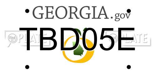 TBD05E Georgia License Plate