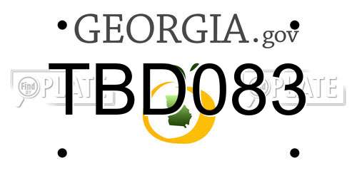 TBD083 Georgia License Plate