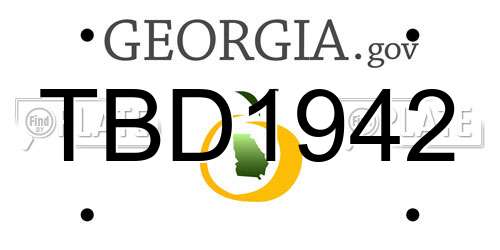 TBD1942 Georgia License Plate