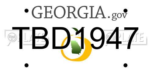 TBD1947 Georgia License Plate