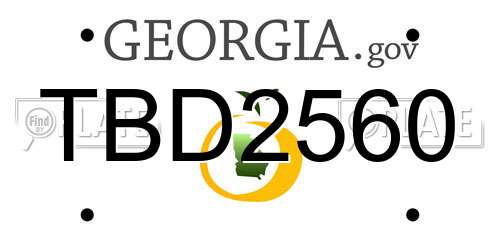 TBD2560 Georgia License Plate