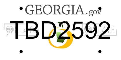 TBD2592 Georgia License Plate