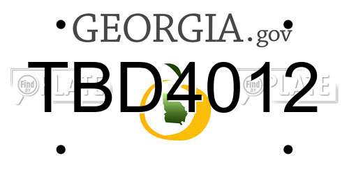 TBD4012 Georgia License Plate
