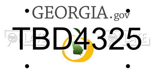 TBD4325 Georgia License Plate