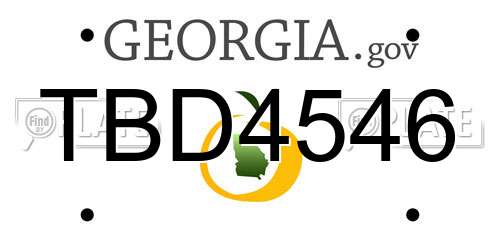TBD4546 Georgia License Plate