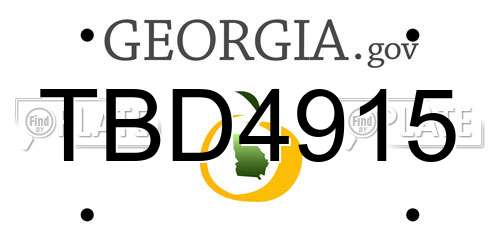 TBD4915 Georgia License Plate
