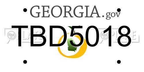 TBD5018 Georgia License Plate