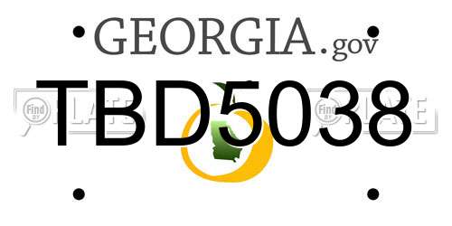 TBD5038 Georgia License Plate