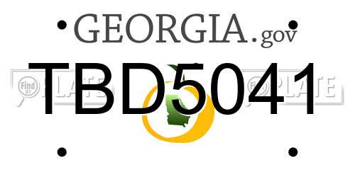 TBD5041 Georgia License Plate