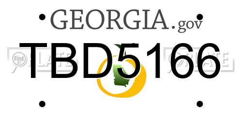 TBD5166 Georgia License Plate