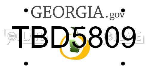 TBD5809 Georgia License Plate