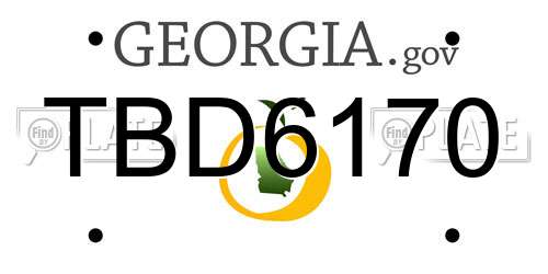 TBD6170 Georgia License Plate