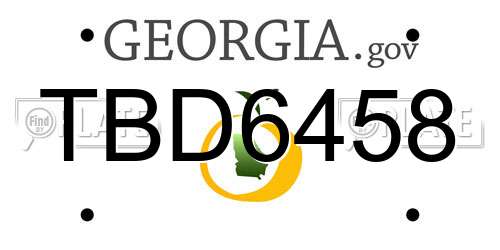 TBD6458 Georgia License Plate