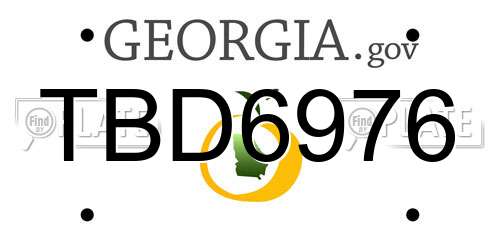 TBD6976 Georgia License Plate