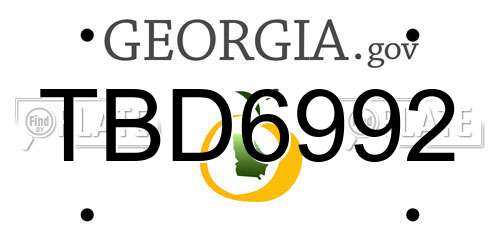 TBD6992 Georgia License Plate