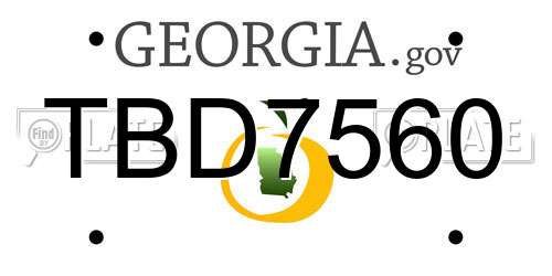 TBD7560 Georgia License Plate