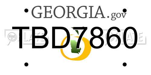 TBD7860 Georgia License Plate