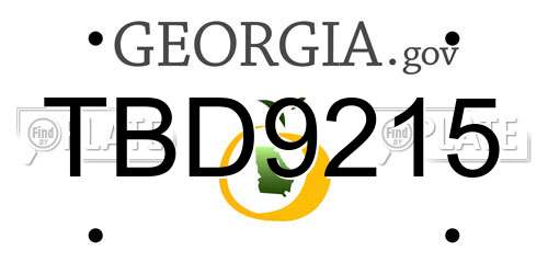 TBD9215 Georgia License Plate