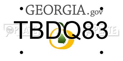 TBDQ83 Georgia License Plate
