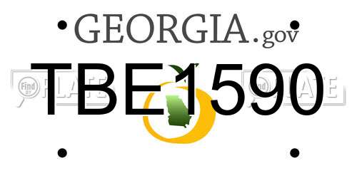 TBE1590 Georgia License Plate