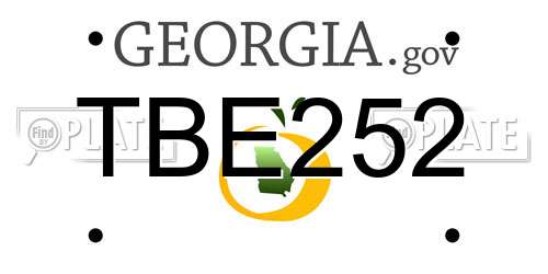 TBE252 Georgia License Plate