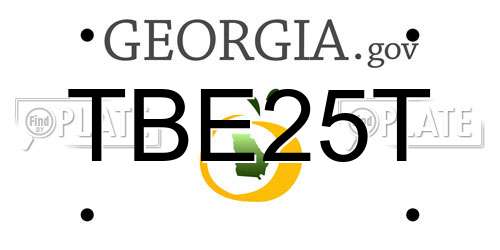 TBE25T Georgia License Plate
