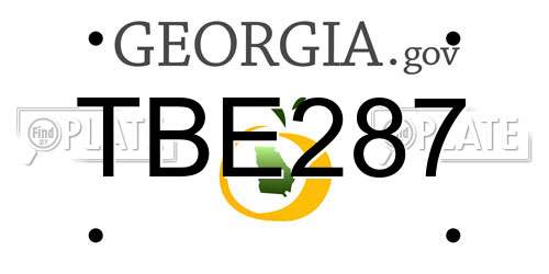 TBE287 Georgia License Plate