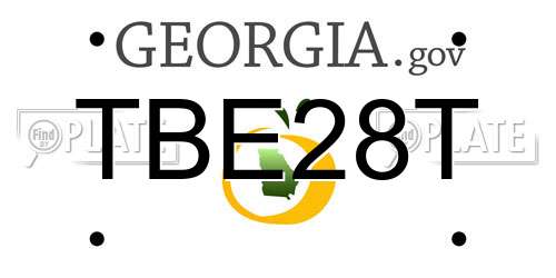 TBE28T Georgia License Plate