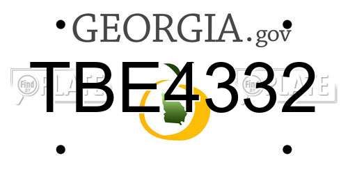 TBE4332 Georgia License Plate