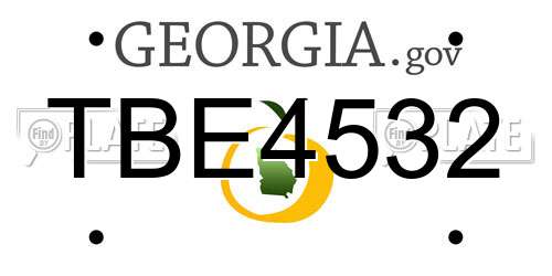 TBE4532 Georgia License Plate