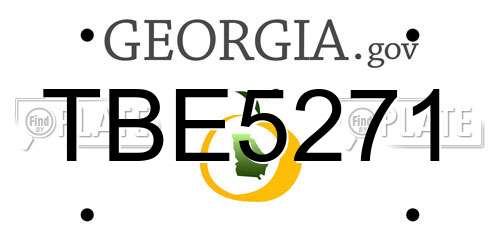 TBE5271 Georgia License Plate