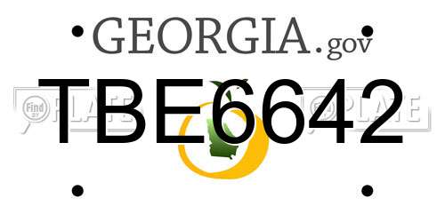 TBE6642 Georgia License Plate